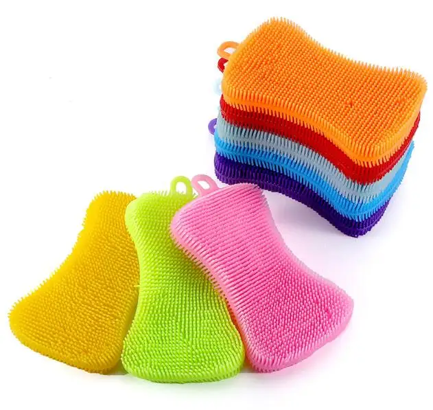 

Multi-Functional Kitchen Scrubber Dish Cleaning Brush Wash Fruit And Vegetable Silicone Scrubber for Kitchen, Customized color