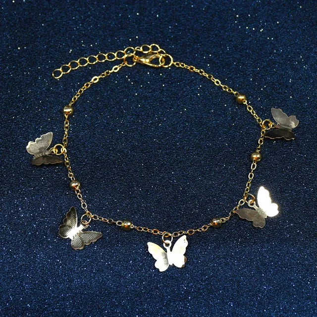 
Fashion women gold plated butterfly shape bracelet cute foot anklet 