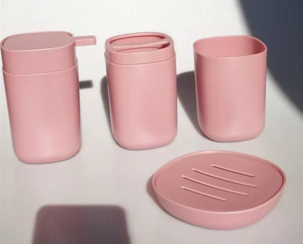 

Hot Selling Bathroom Storage Set Plastic Organizer Toilet Set 4 Pieces Accessories Bathroom Set