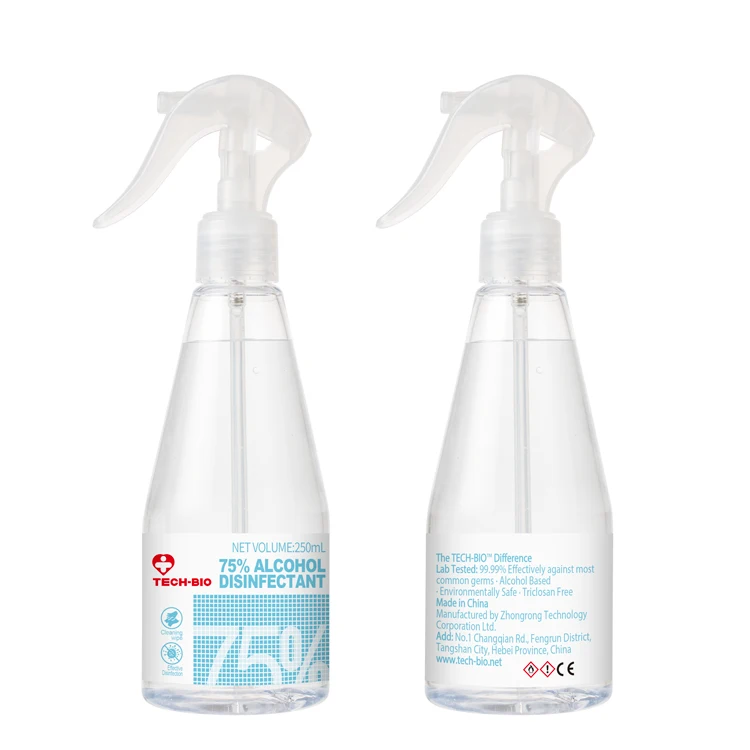 

Wholesale techbio hypochlorous alcohol hand sanitizer disinfectant spray antiseptic liquid disinfectant mist, Transparent liquid