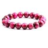 Light Weight Personalized Hand Cuff Red Rose Elastic Stretch Bracelet Natural Agate Bangle
