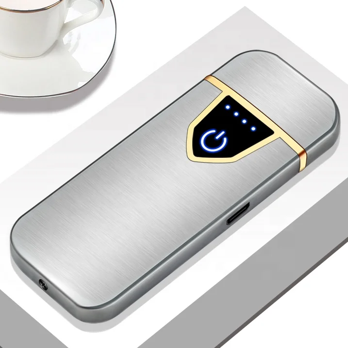 

Sublimation Touchscreen Flameless Led Screen Cigarette Charging USB Thin Lighter and Charger, Satin