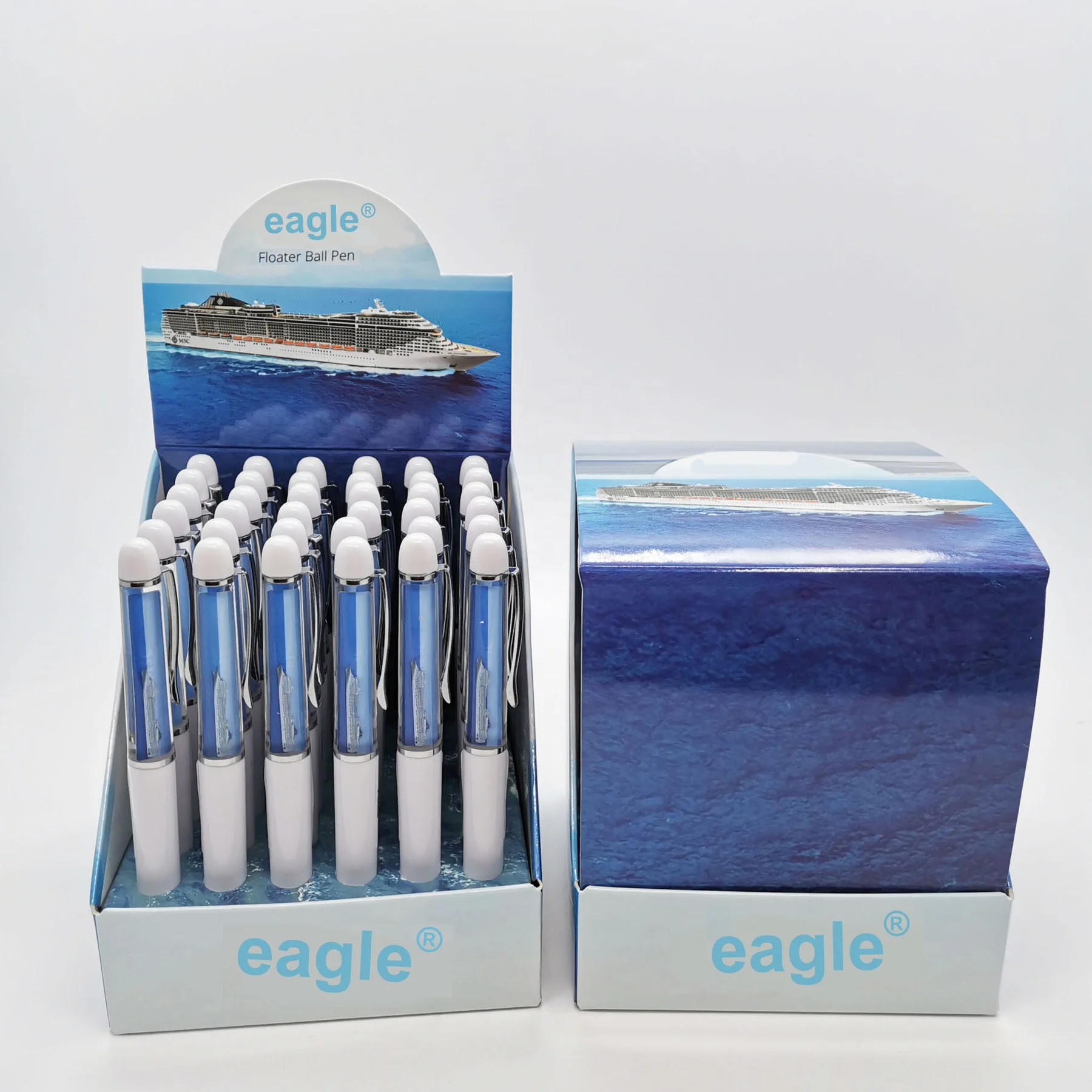 

Hot Sales Promotional Customized Printing 2D Resin 3D Floater Glitter Liquid Floating Pen with Display Box Packing