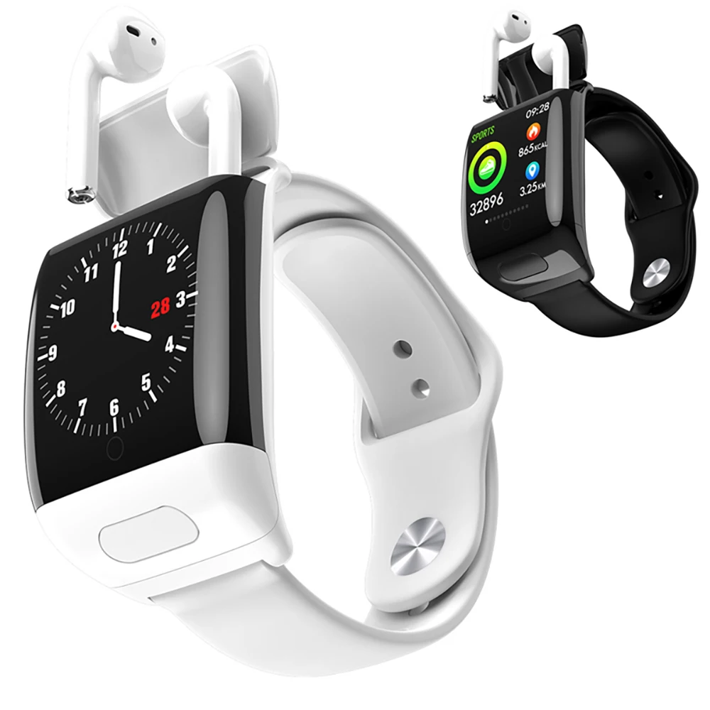 

BT Earphone Wireless smart watch 2in1 Wireless Headphone Mini Portable Outdoor Audio And 2 in1 Earbud