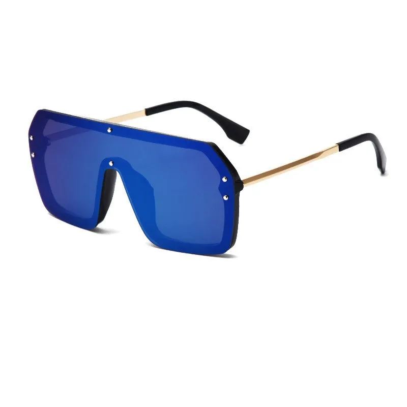 

Fashion Men Large Frame Sunglasses Unisex One Piece UV400 Sunglasses Watermark Lenses, 17 colors