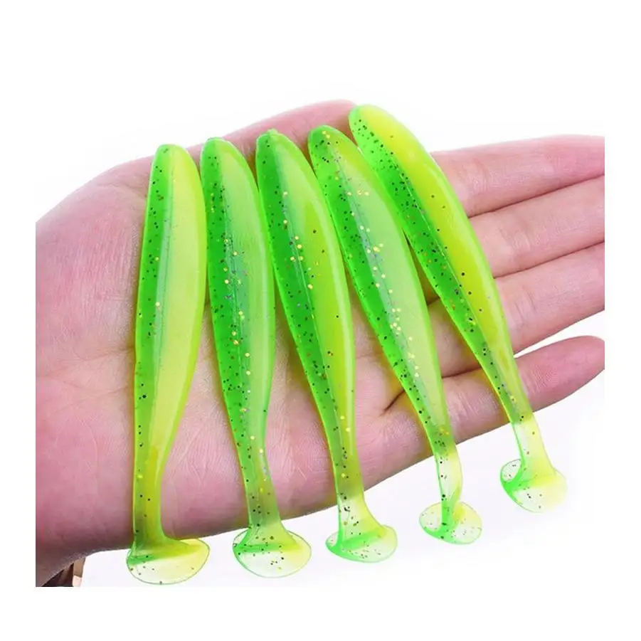 

10pcs Jigging Wobblers Fishing Lure 95Mm 75Mm 50Mm Shad T-Tail Soft Bait Aritificial Silicone Lures Bass Pike Fishing Tackle Mixed Col