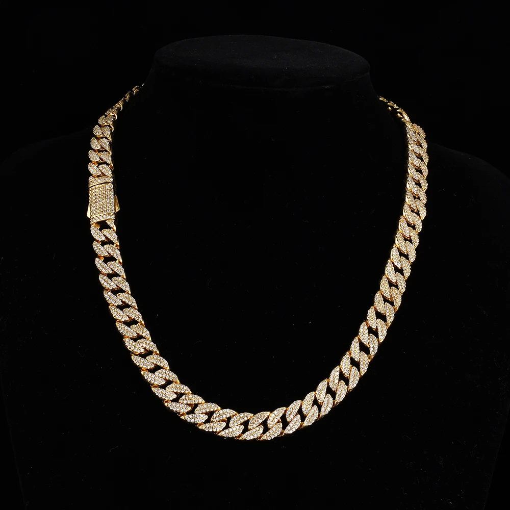 

JL Jewelry 12mm 18k Cuban Link Chain Iced Cuban Chain Bracelet Hip Hop Wholsale