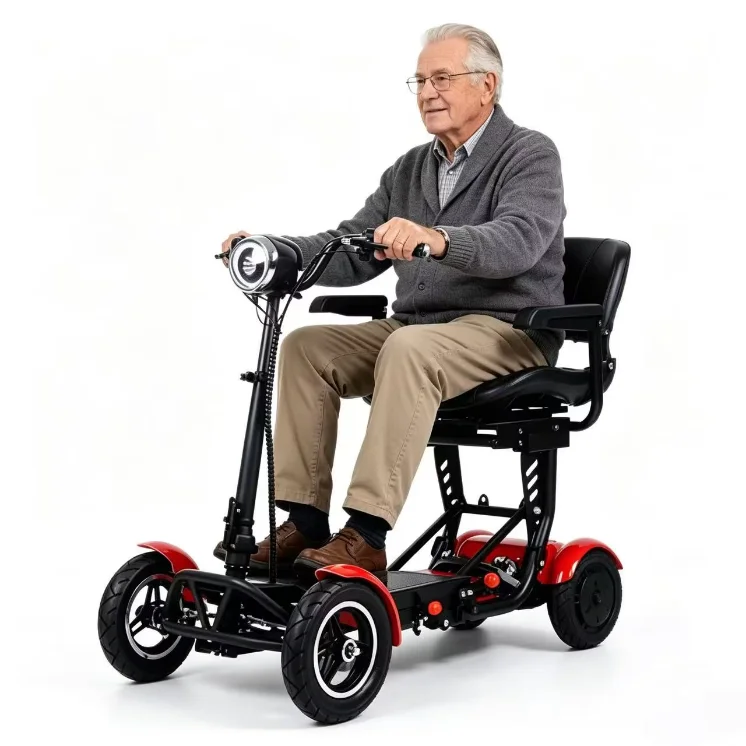 Foldable 10" 4 Wheel E-Scooter 500W Dual Motor Lightweight With Basket For Seniors Elderly Daily Travel US Warehouse Stock