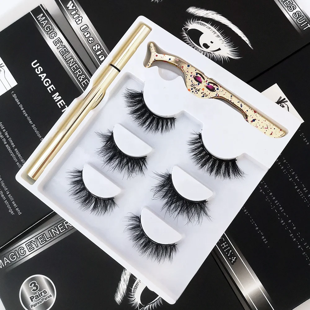 

magnetic lashes 2021 new arrivals wholesale magnet eye lashes magnetic lash high quality magnetic eyelashes with eyeliner, Natural black magnetic eyelashes