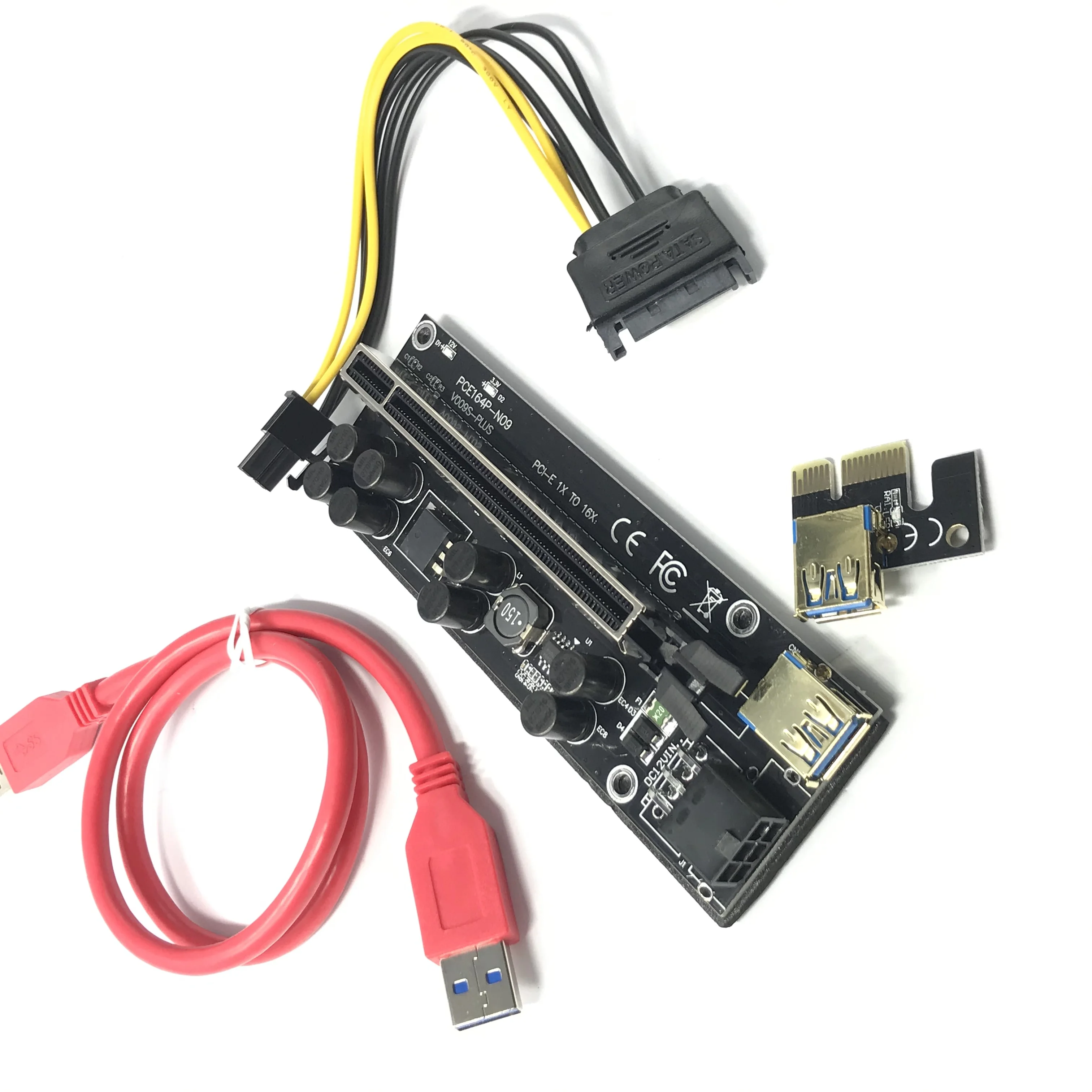 

Riser VER 008S 009s plus 8 pin 1X to 16X LER riser Card Extender 8 Capacitors riser card