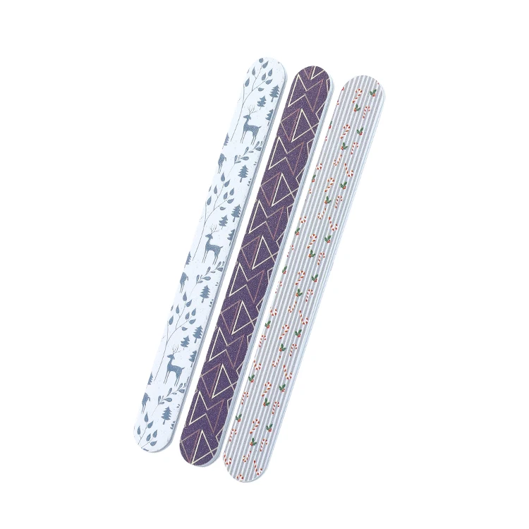 

3pcs High Quality 80/80 & 80/100 Grit Custom Printed Double Sides Peel and Stick Nail File and Buffers, As the picture