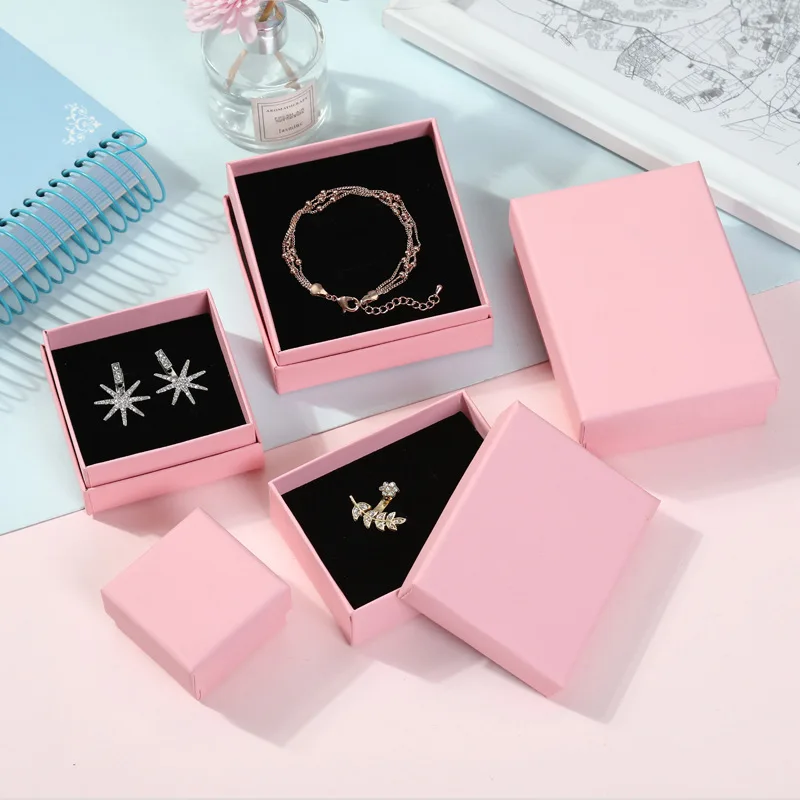 

Wholesale Valentines Day High Quality Custom Necklace Ring Paper Jewelry Boxes Jewelry Gift Box Packaging Jewelry, Gradient pink marble blue and black