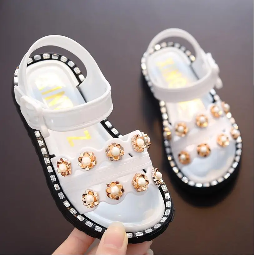 

Girls Sandals Summer Kids Shoes Beading Plastic Sandal Beachwear Fashion Baby Toddler Girl Casual Princess Children Sandal