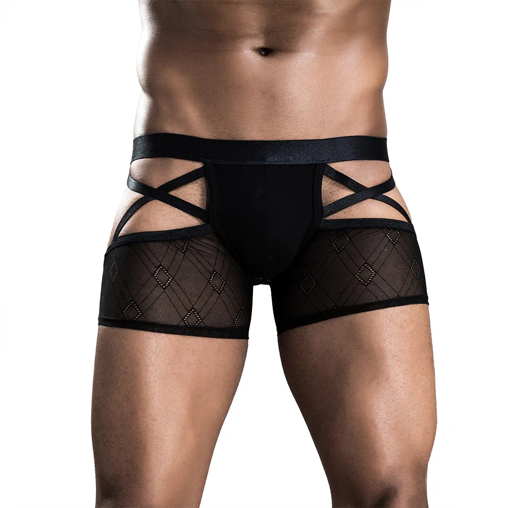 

Wholesale Men Sexy Underwear Boxers Sexy Hot Gay Low Rise Boxer Briefs Mens Sexy Underwear, Black