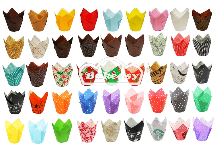 
Christmas Tulip Cupcake Liner Baking Cup- for Standard Size Cupcakes and Muffins Baking Liners for Christmas Celebration 
