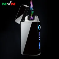 

MLT227 Top Quality Custom Logo Windproof Flameless Dual Arc Electric USB Rechargeable Plasma Lighter