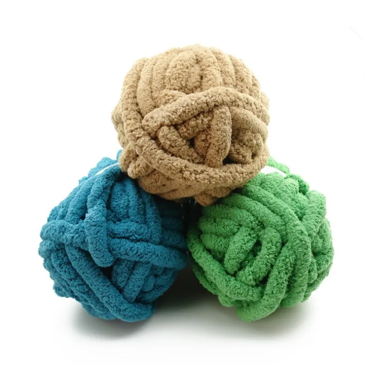

Yarncrafts Fluffy Thick Jumbo Polyester Velvet Hand Knitted Machine Knitting Yarns Ball Yarn Chunky Chenille