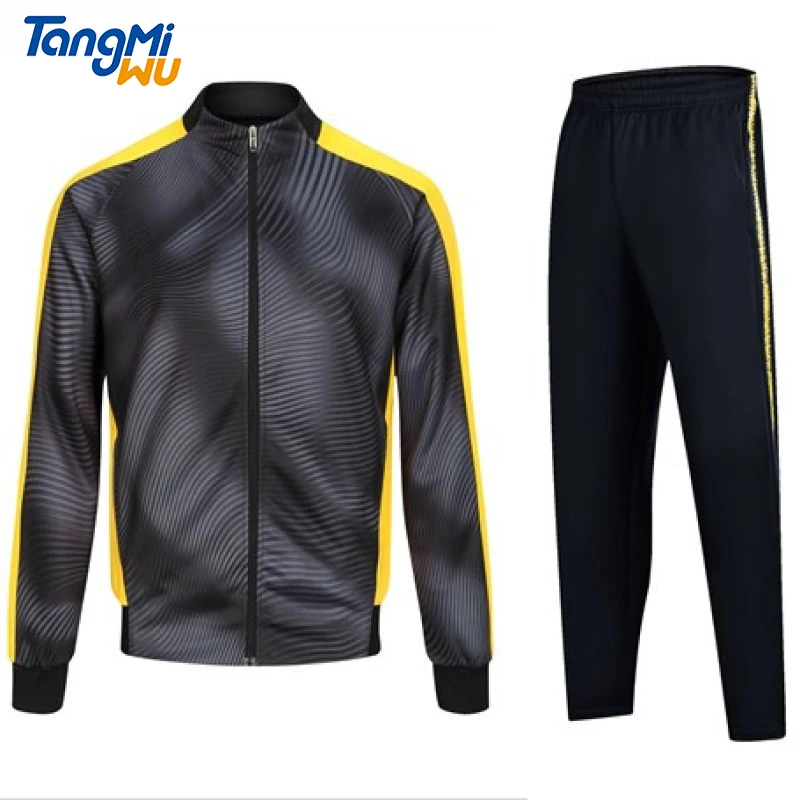

TMW wholesale autumn men's jacket suit Long Sleeve Sports Cardigan Stand zipper ropa de deporte men two piece jogging suit, Multicolor