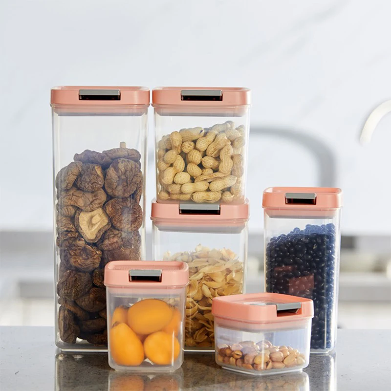 

Airtight Pantry Cereal Food Container 6 Pcs Sets Air Tight Plastic Organizer Food Storage Boxes Storage Container Set, Customized color