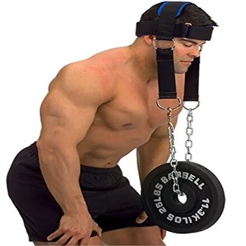 

Head Harness with 30-Inch Chain for Neck Resistance Training Exercise Strap Gym Weight Lifting Strength, Black