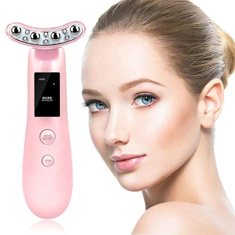 

New Hot Professional Multifunctional Facial Massager Beauty Equipment Device RF EMS Face Cleanser Massager Face Massage Machine, White