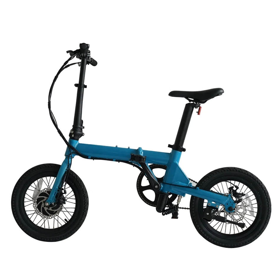

quick speed 16 inch 250w brushless folding mini cargo ebike/ 36v electric bicycle, White, blue, black