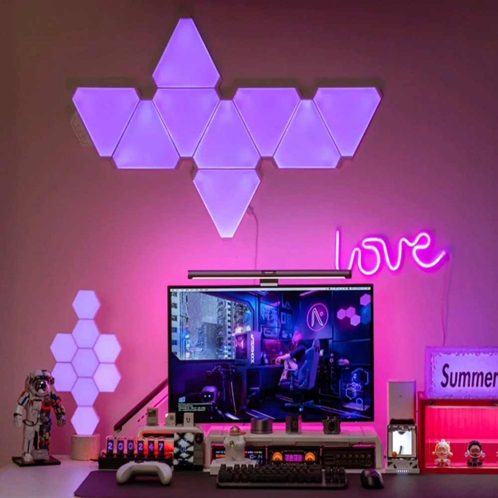 

Freely Creating Wall Decorative Atmosphere Bluetooth Control 5V Rgb Triangle Led Lights