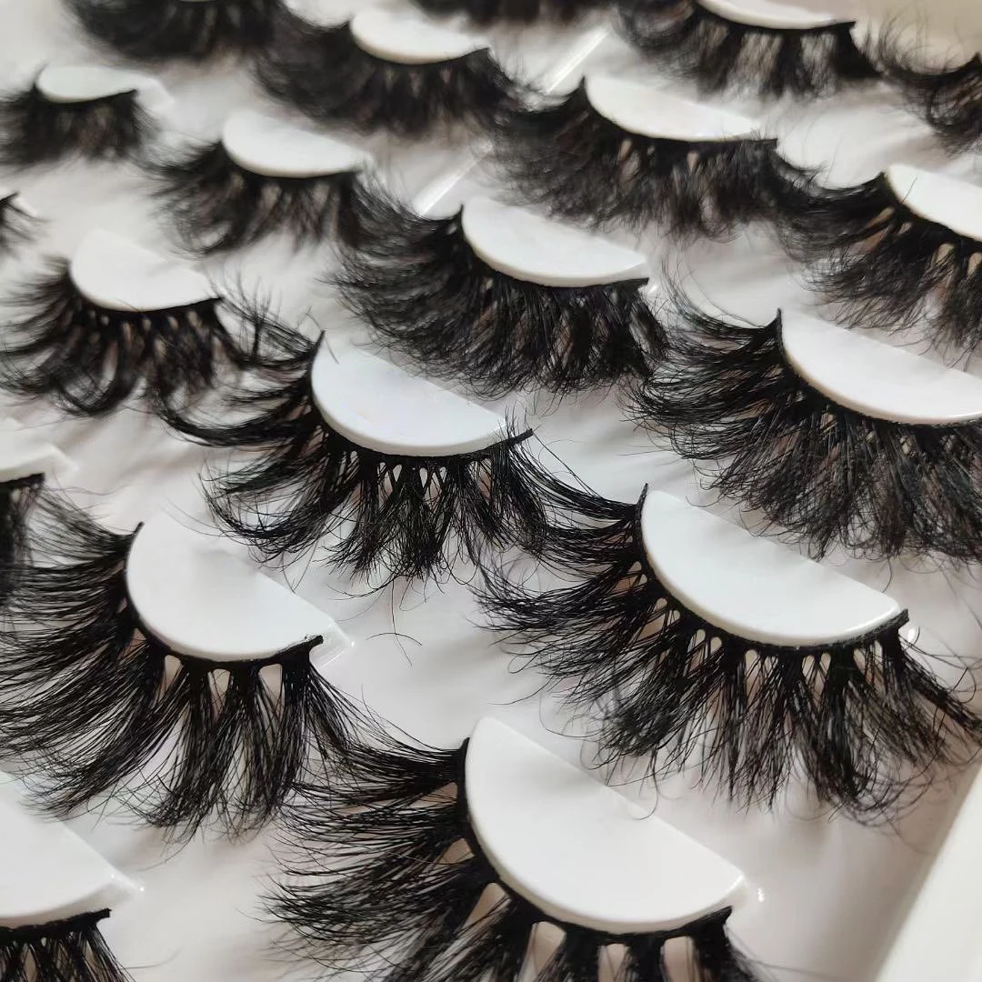 

2021 new arrival dramatic eyelashes 25mm mink eyelashes best factory wholesale price bulk eyelashes 25mm thick lashpackaging box