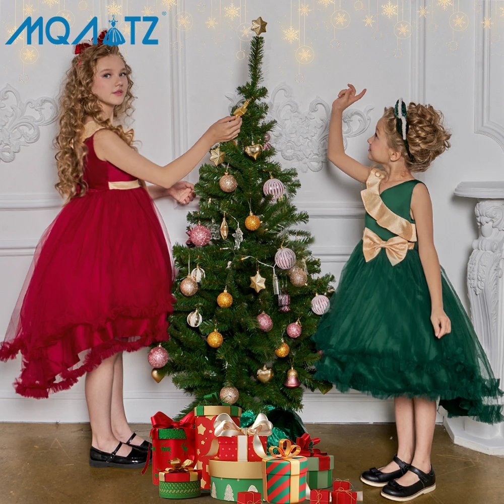 

MQATZ Girls Dress In Bulk Baby Princess Style Gowns Kids Christmas Smock Flower Party Dress