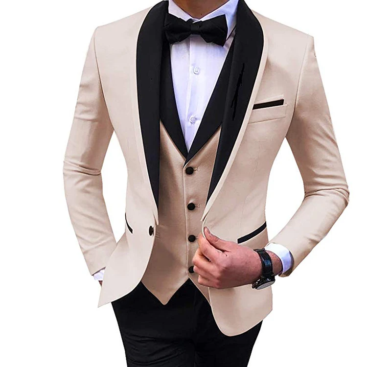 

Men's Suit Formal 3 Pieces Regular Fit Shawl Lapel Solid Prom Tuxedos Wedding Groomsmen (Blazer+Vest+Pants) 2019, Customized color