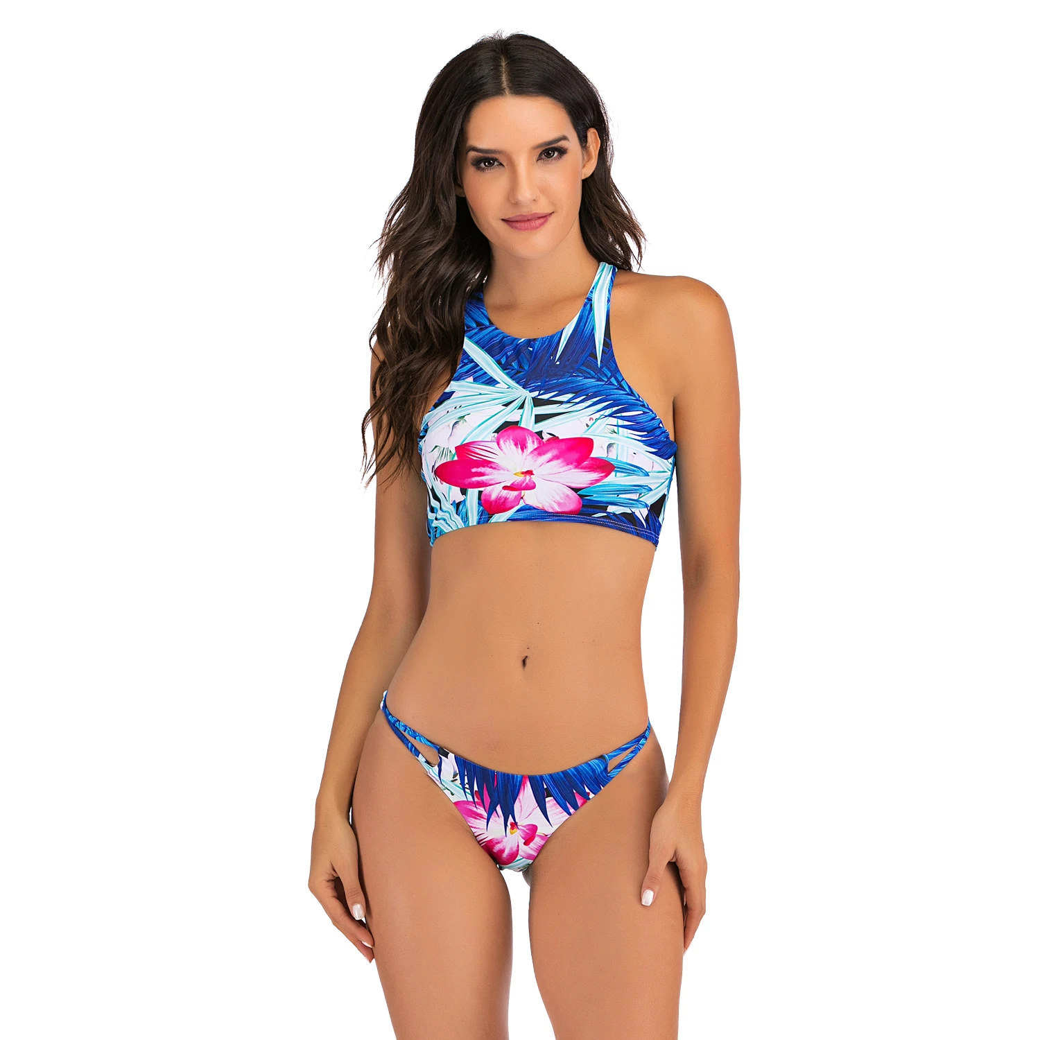 

ODM/OEM High neck Swimwear Custom swimsuit two-piece bathing suit Swimwear & Beachwear