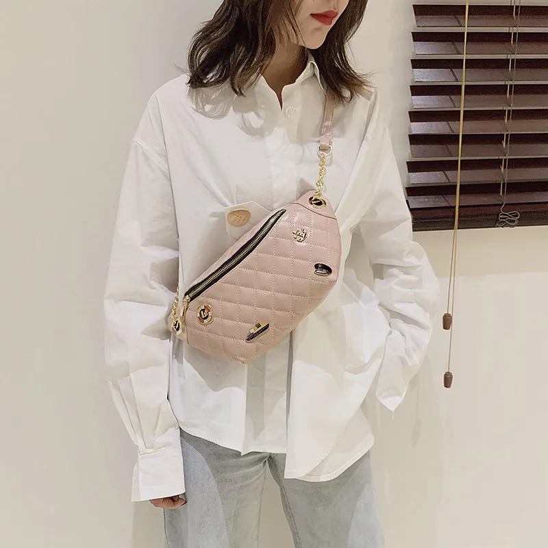 
2020 high quality women 3 colors pu leather chest bag ladies waterproof chest bag 