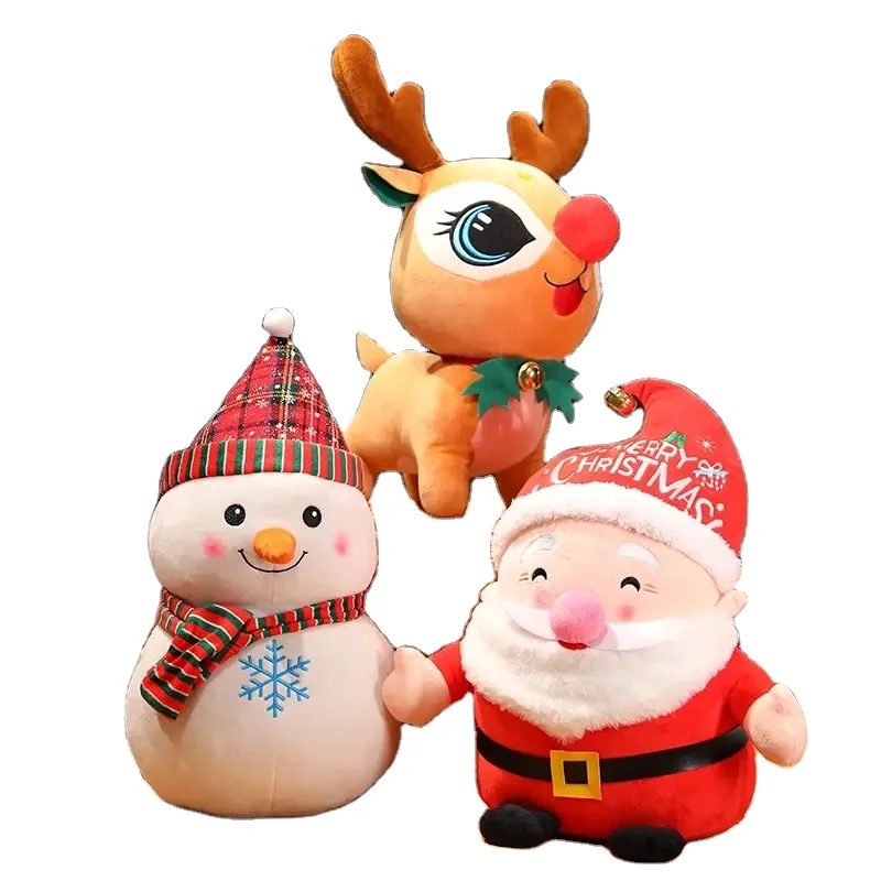 

Wholesale new plush Santa Claus Doll Stuffed Deer Doll Snowman elk hanging Christmas presents