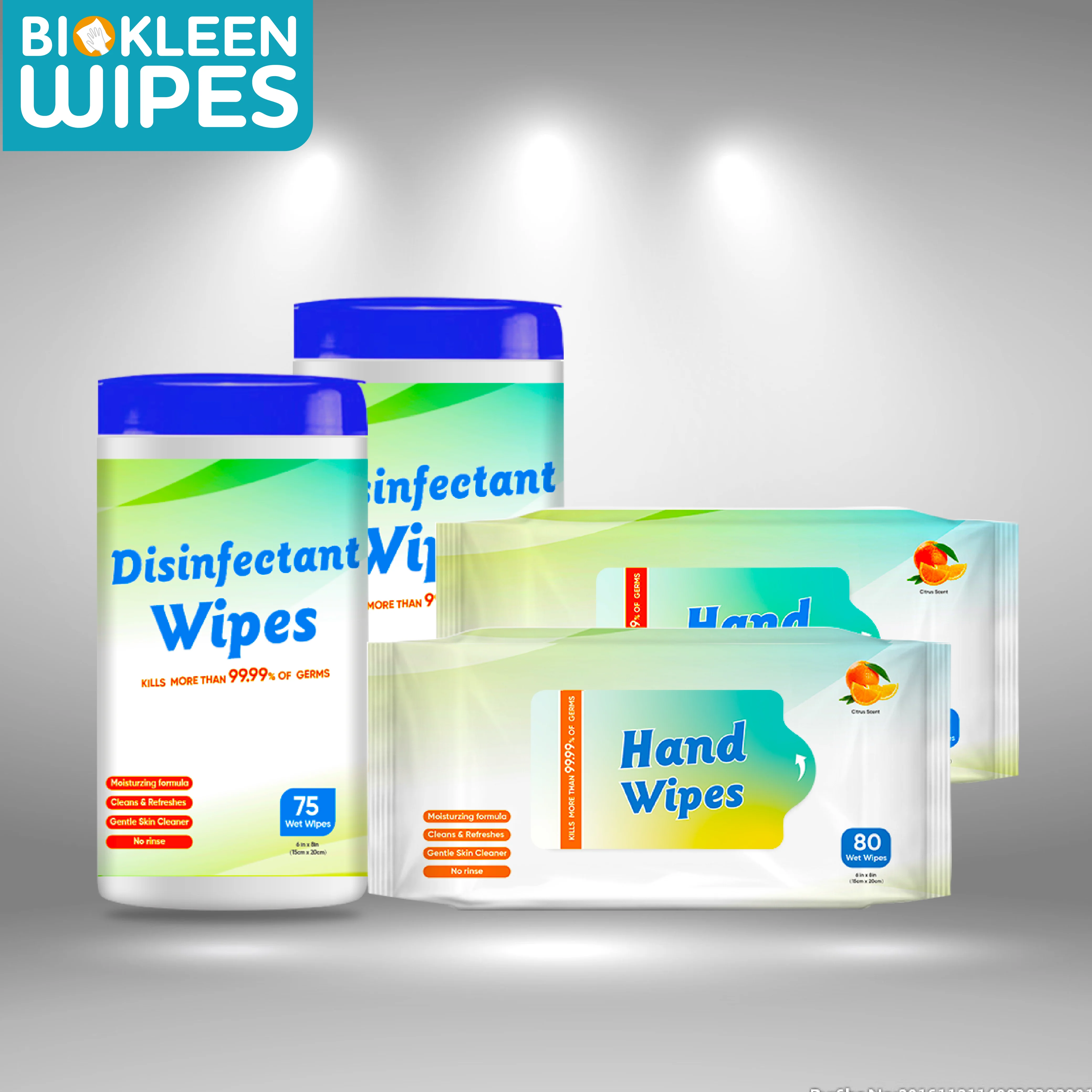 

Biokleen Customized Disposable Individual Wet Hand Cleaning Wipes Canister Disinfection