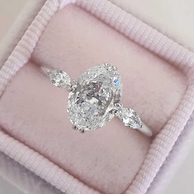 

genuine platinum wedding ring 2 carat oval cut moissanite ring