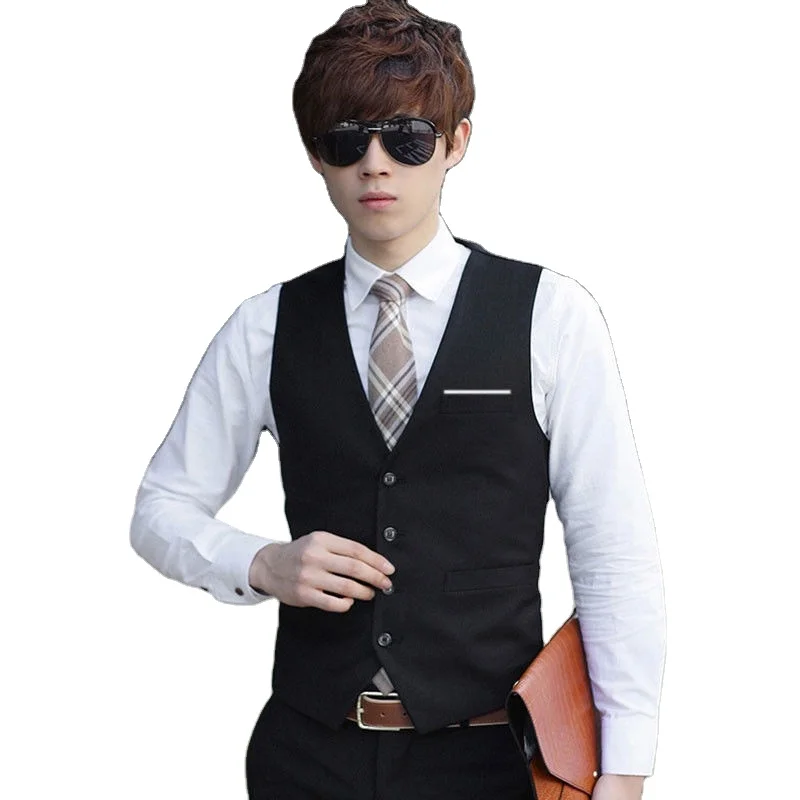 

Suit Clip Men Slim Spring And Autumn Professional British Large Size Best Man Vest Formal Suit Vest Men