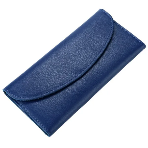 

New arrival long style card wallet leather real leather custom wallet for unisex, Red/dark red/navy/light brown/ hot pink/purple/orange/black