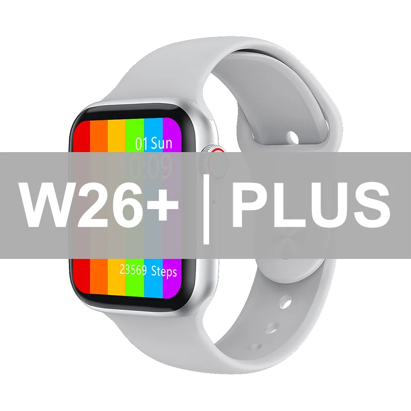 

2021 1.75 Inch IWO W26+ Plus Reloj Inteligente W26plus W26pro Smart Watch W26 Pro Smartwatch, Black silver and rose gold
