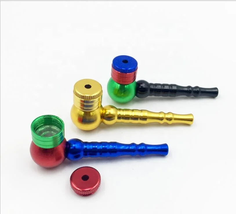 

Creative Colorful Small Pipe Portable Filter Cigarette Holder Metal Pipe Smoking Accessories, Shown