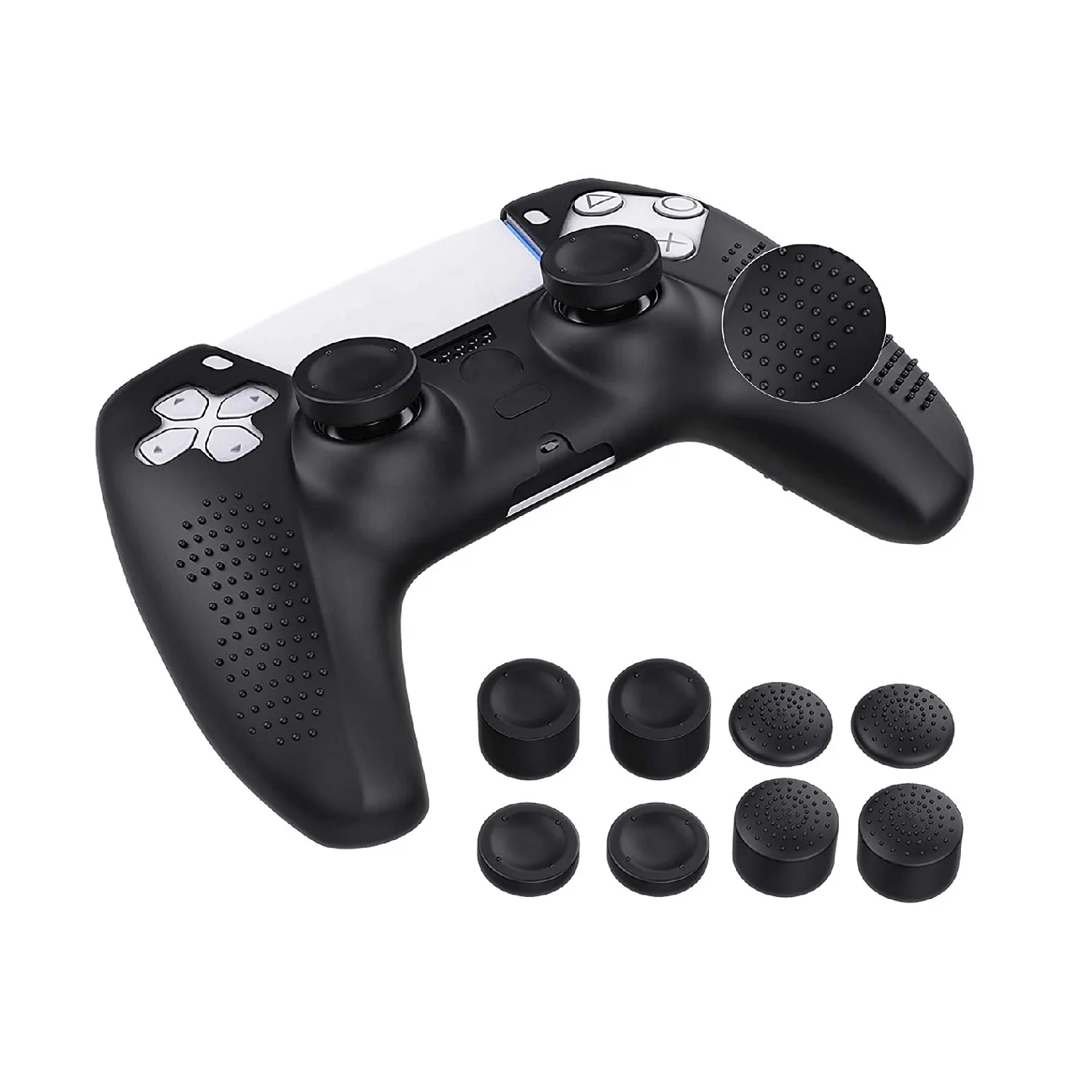 

MoKo Anti-scratch Case with 8 Thumb Grip Caps for PS5 Skin Stickers