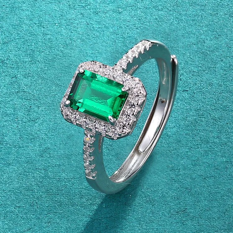 

European Fashion Vintage Women Finger Ring Antique Style Emerald Gemstone Ring For Women Party Girls