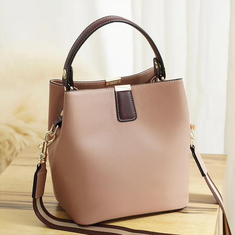 

pure genuine leather shoulder cross hand bags body bucket bag