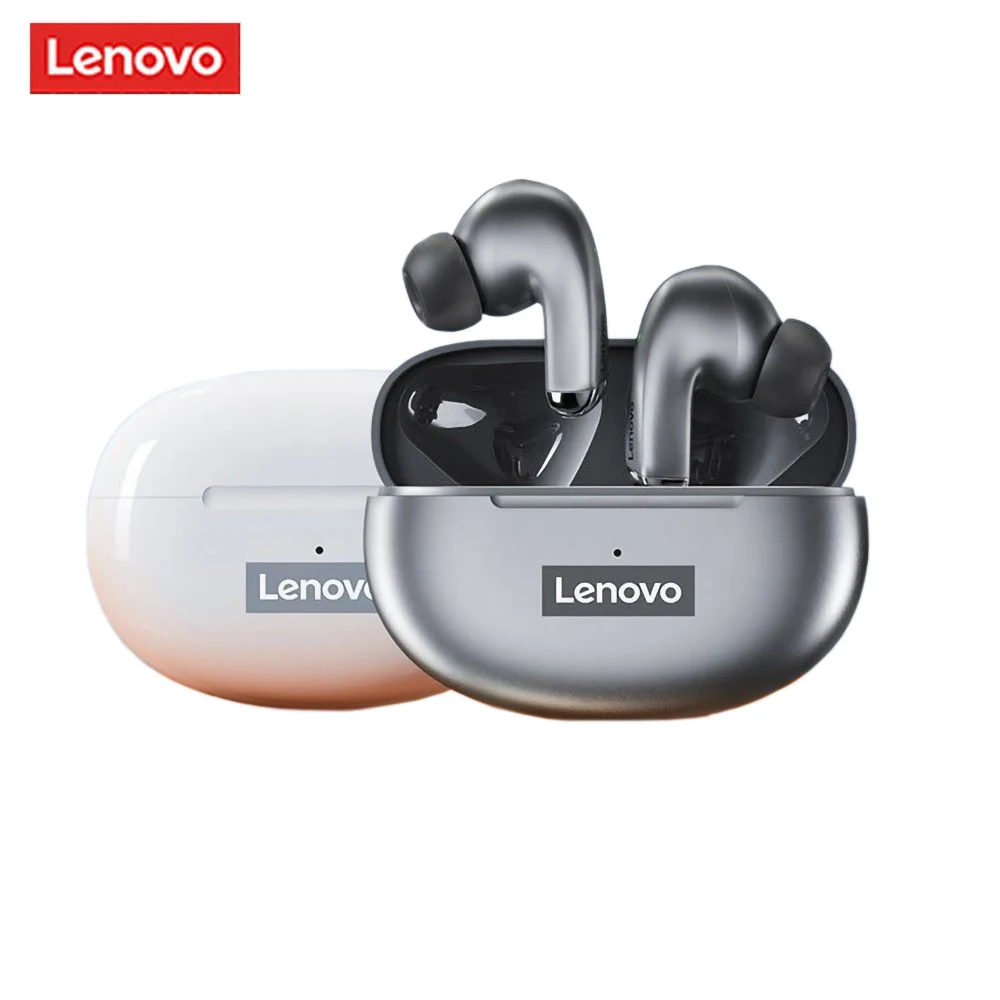 

2022 New Original Lenovo LP5 Livepods TWS Gaming Earphone Low Latency 9D Stereo HiFi Professional Wireless Game Earbuds, Black, white