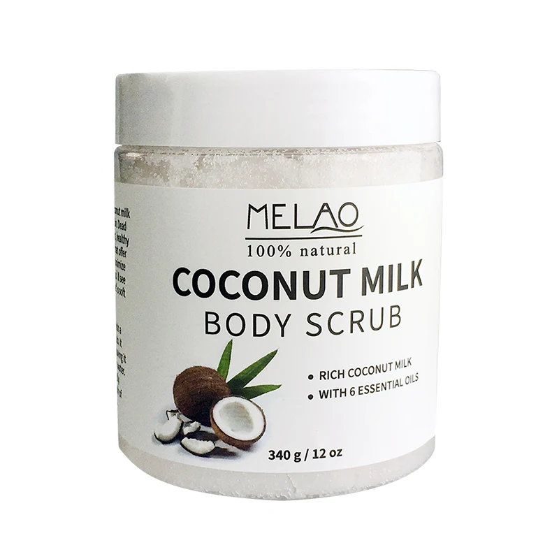

Private label coconut milk body scrub organic skin whitening himalayan salt