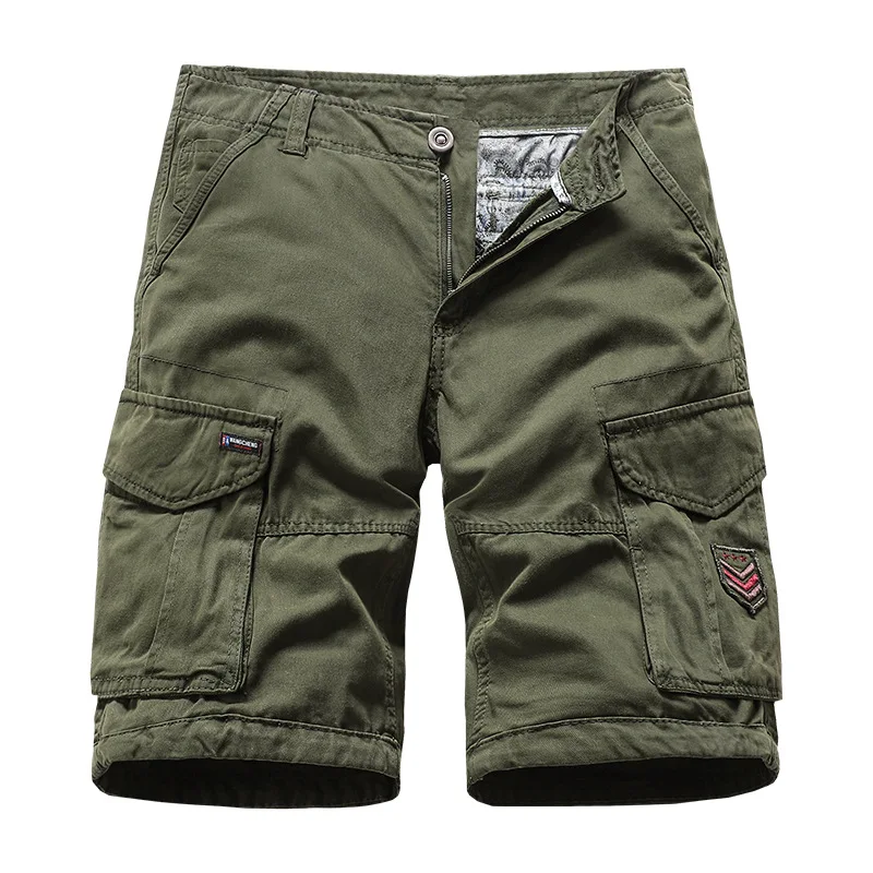 

2024 new Summer Mens Casual Bermuda cargo Shorts Men middle knee length cotton streetwear short pants