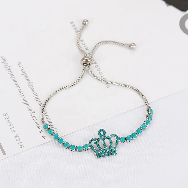 

High quality alloy crown bracelet pull adjustable personal charms for bracelet, Picture shows