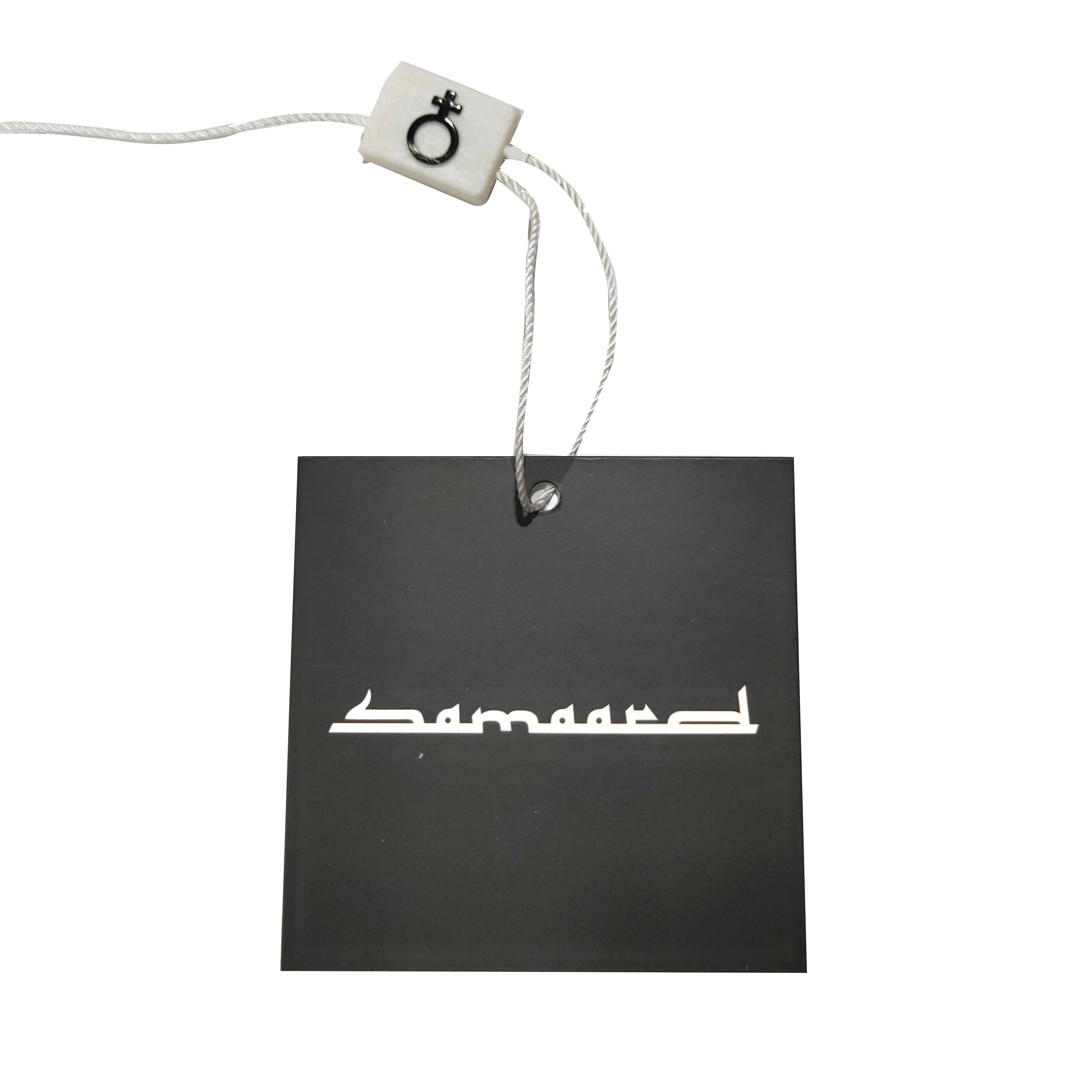 

Customized black swing hang tag with logo custom for jeans hair clothing label tag