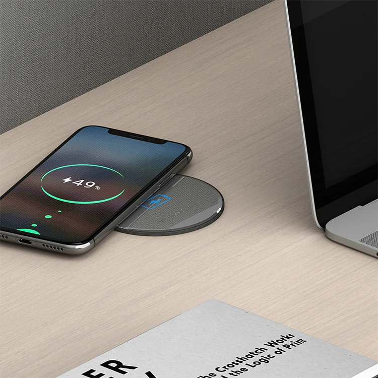 

QI 15W tabletop mount CE Approved fast charging Invisible Fast QI Wireless Charger, White black