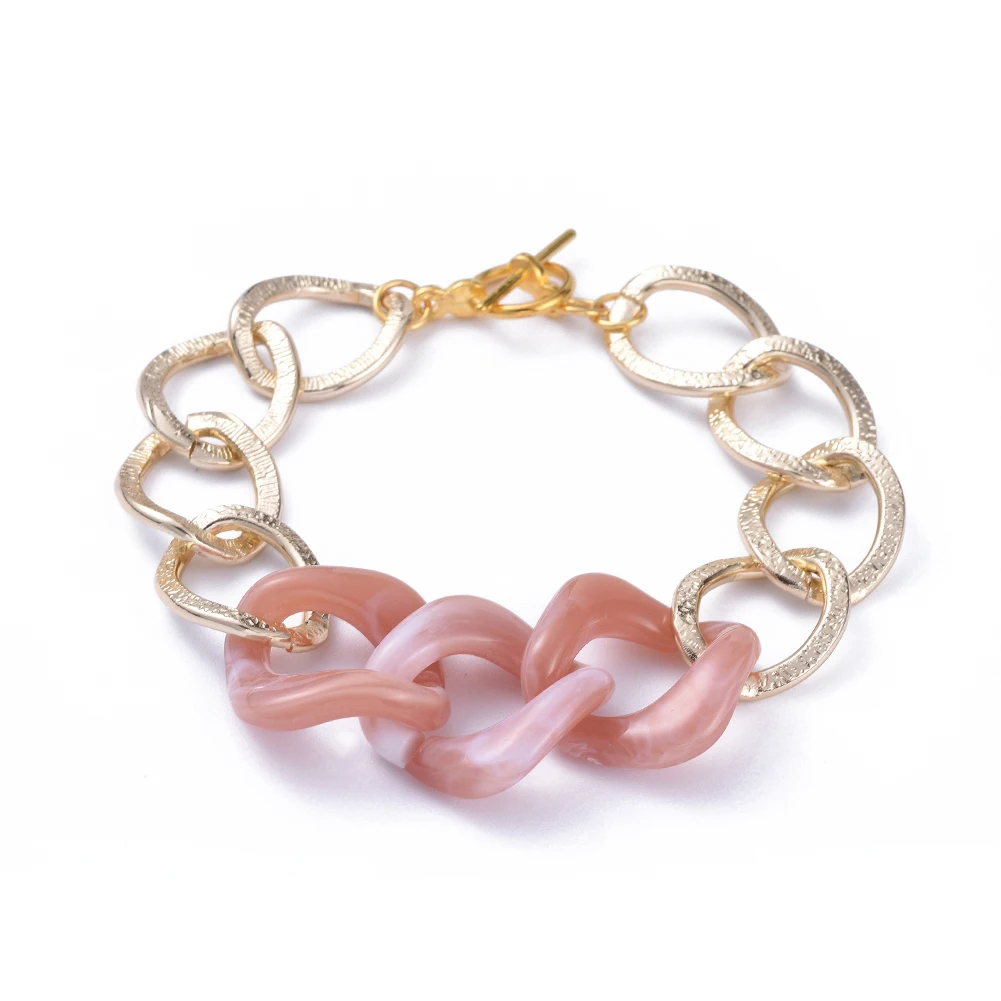 

PandaHall Light Gold Aluminum Curb Chain Bracelets
