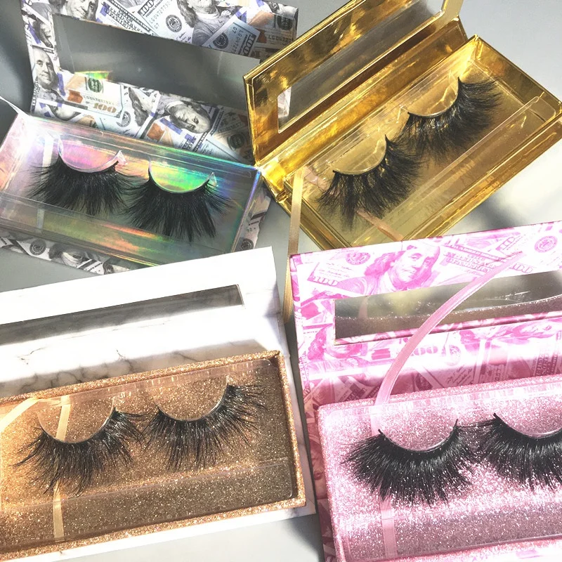 

Super Fluffy 8D Mink Eyelash 25mm Siberian Mink Eyelash Strips Premade Fans with Custom Box Packaging, Natural black